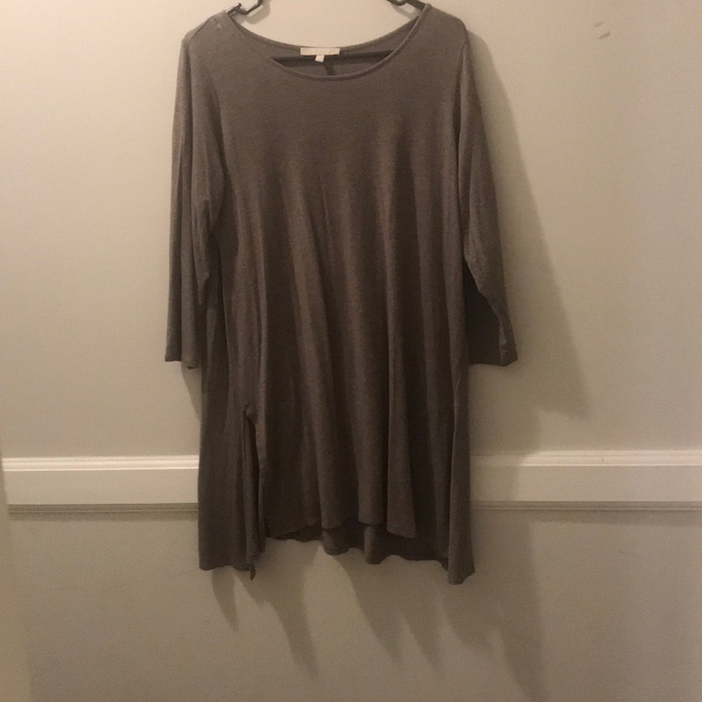 Tan dress with mid sleeves and beautiful